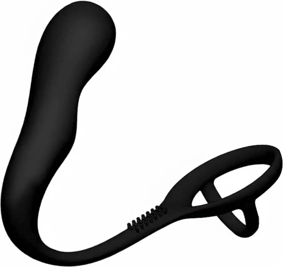Estimulador de Próstata com Anel Peniano Duplo Sexy Import Preto, 1 produto.