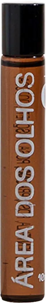 Frasco da marca Fito, com rótulo em tom marrom e branco exibindo o nome "AREA DOS OLHOS". O produto apresenta uma embalagem cilíndrica preta com tampa.