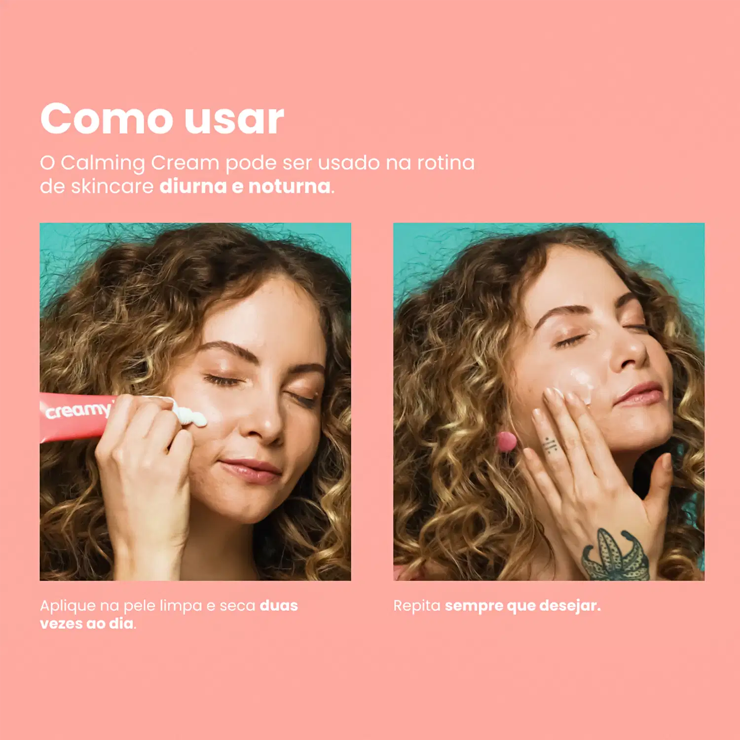 A imagem ensina como usar na pele.
