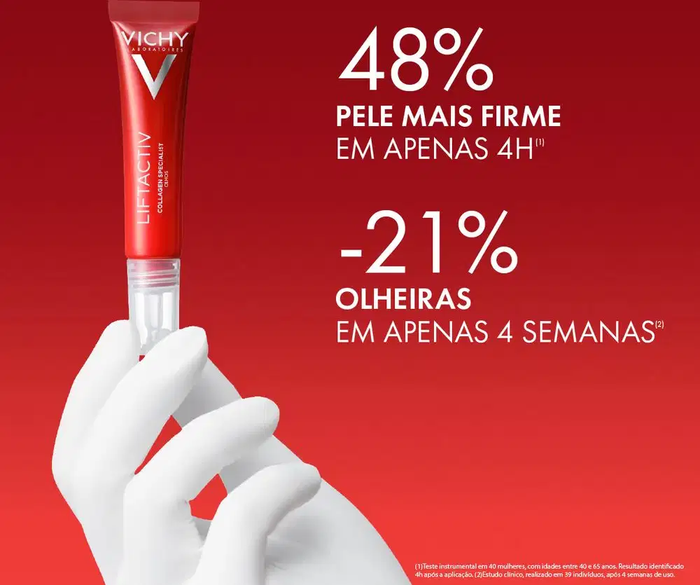 48% PELE MAIS FIRME EM APENAS 4H(1) -21% OLHEIRAS EM APENAS 4 SEMANAS(2)