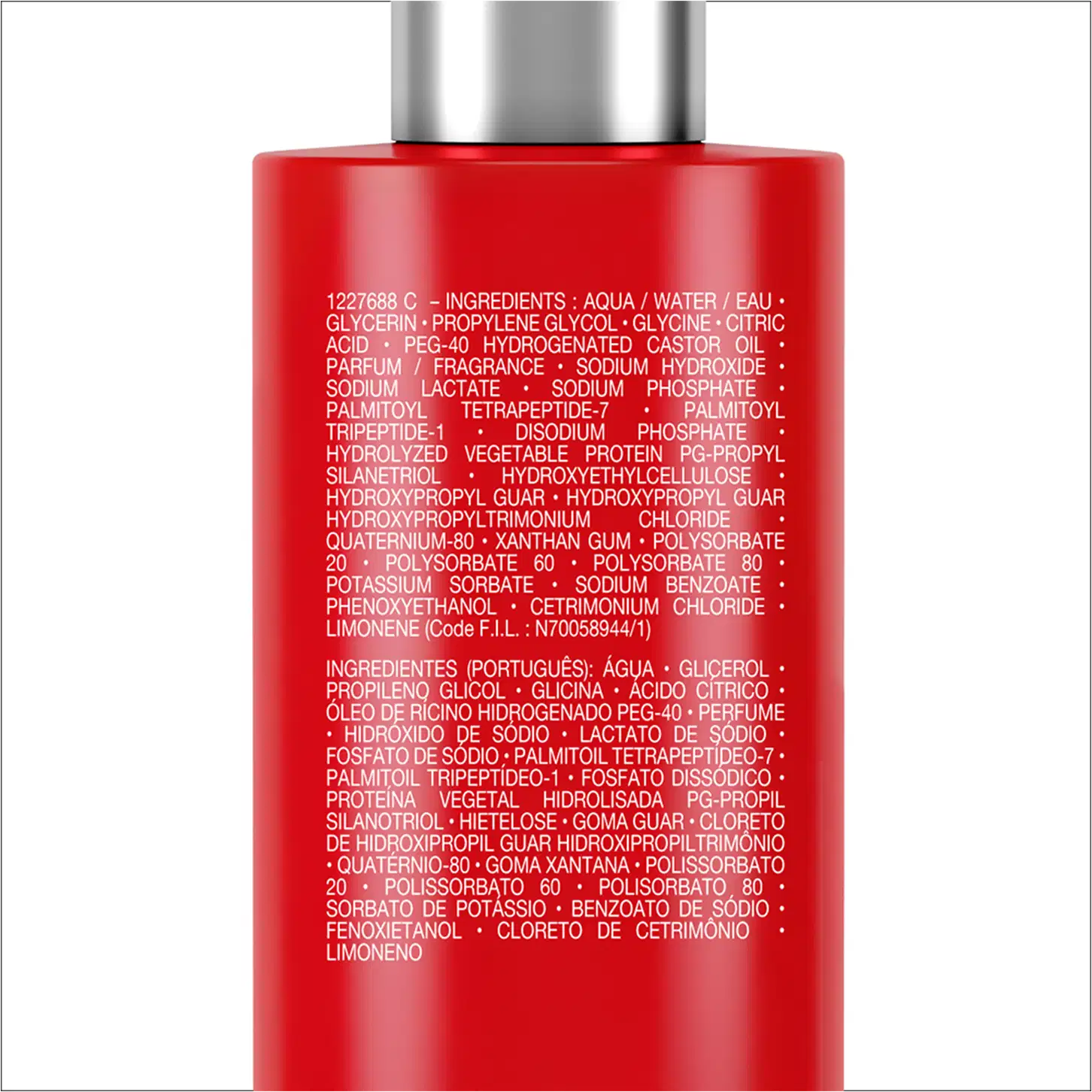 Frasco de tratamento capilar Dercos Collagen Repair 17 da Vichy, com embalagem vermelha e prata, contendo 150g do produto. O rótulo destaca os peptídeos pró-colágeno e o tratamento de ultra reparação para todos os tipos de cabelos danificados.