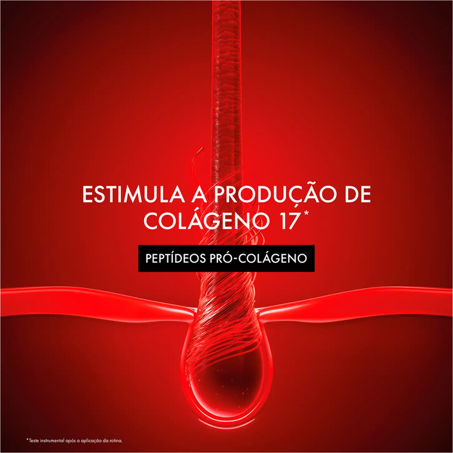 Frasco de tratamento capilar Dercos Collagen Repair 17 da Vichy, com embalagem vermelha e prata, contendo 150g do produto. O rótulo destaca os peptídeos pró-colágeno e o tratamento de ultra reparação para todos os tipos de cabelos danificados.