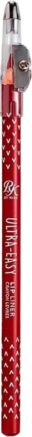A imagem mostra um lápis de boca vermelho com detalhes brancos.
