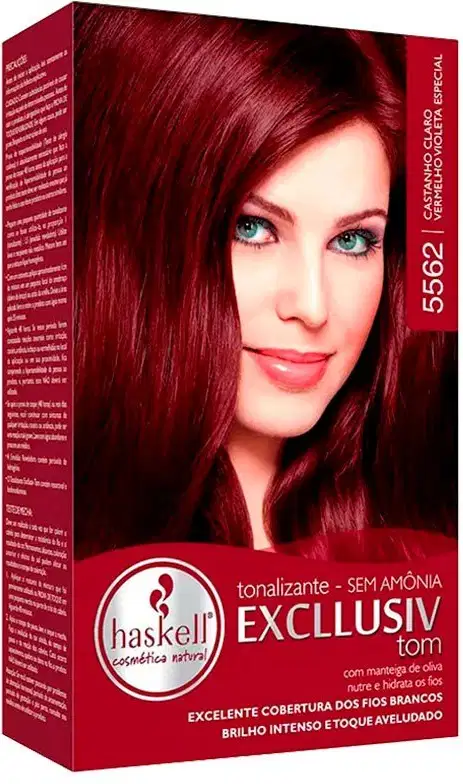 Tonalizante Haskell Excllusiv Tom 5562 Castanho Claro Vermelho Violeta Especial