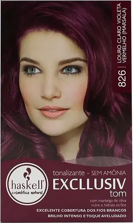 Tonalizante Haskell Excllusiv Tom 826 Louro Claro Violeta Vermelho