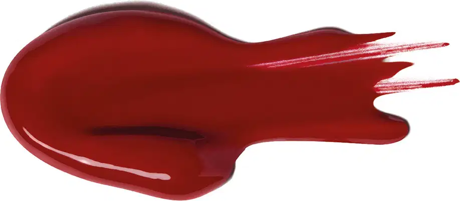 Textura cremosa de tom vermelho escuro com brilho sutil, em superfície lisa e uniforme, possivelmente do batom líquido Ilumimatte Quem Disse, Berenice?.