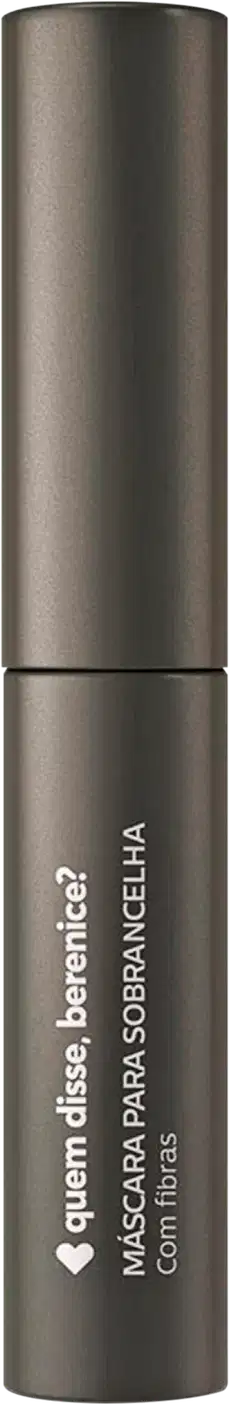 Máscara para sobrancelhas com fibras Clarete da marca Quem Disse, Berenice? em tubo preto com letras brancas.