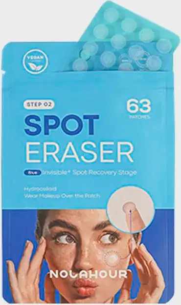 Adesivos Secativos para Acne Nolahour Spot Eraser Blue Step 2, 63 unidades.