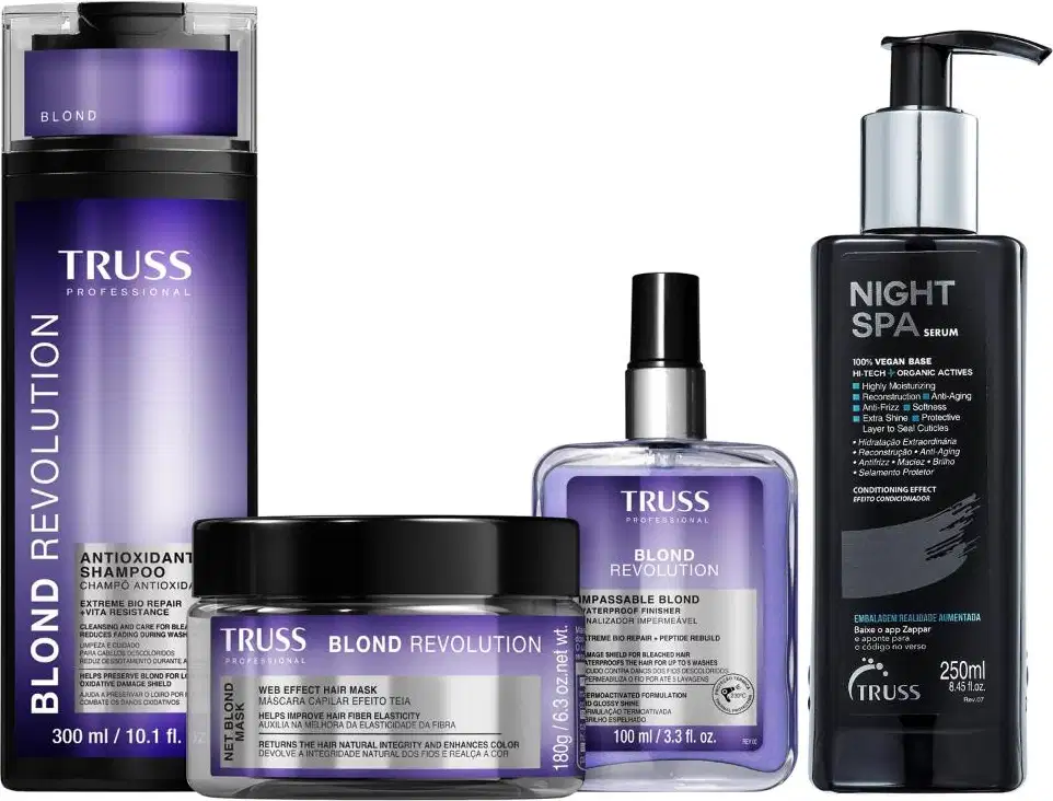 Kit TRUSS Blond Revolution + Night SPA, 4 produtos.