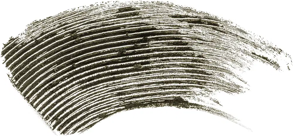 A imagem é a textura da aplicação do produto. Escura, como um castanho escuro e estriada.