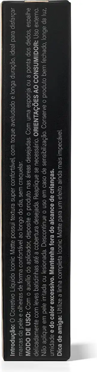 Verso da embalagem do Corretivo Líquido Vult, contendo informações sobre modo de uso e ingredientes.