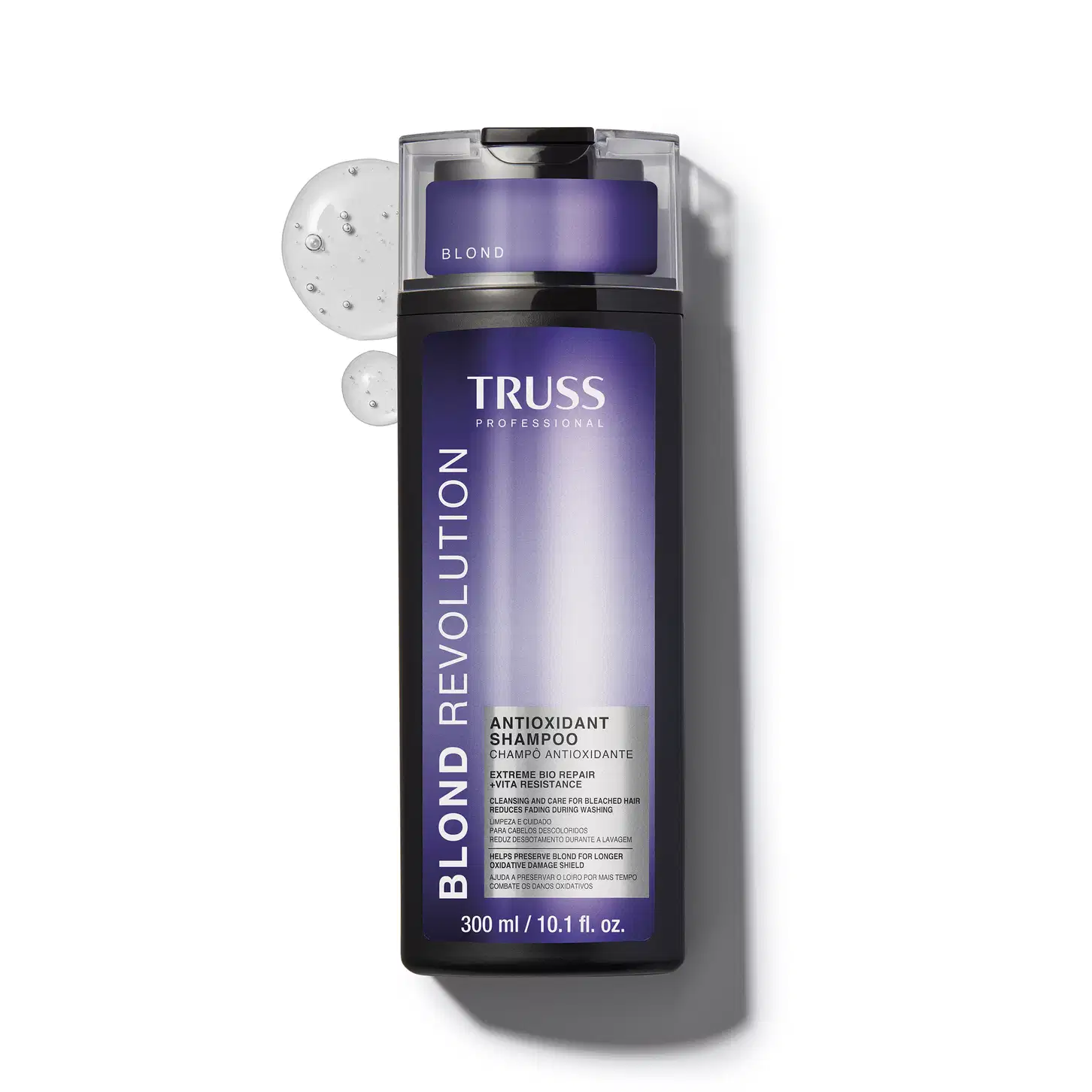 Shampoo da linha Blond Revolution da marca TRUSS.