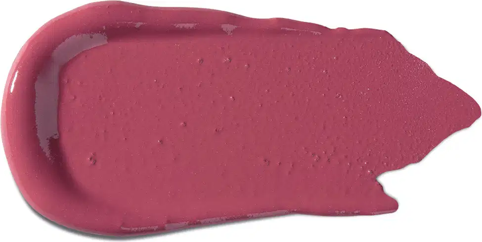 Textura cremosa e brilhante, com tonalidade rosa intensa e aparência suave, típica de um produto de beleza da marca Vult.