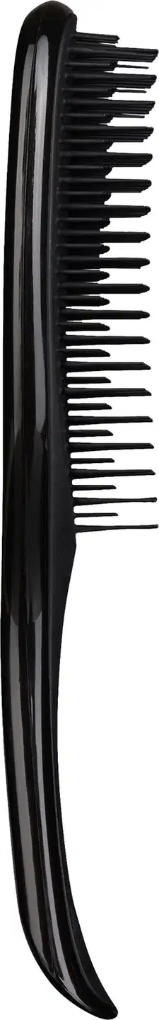 Escova de cabelo preta da marca Tangle Teezer, com design ergonômico e superfície ponteada para facilitar o desembaraço dos fios.