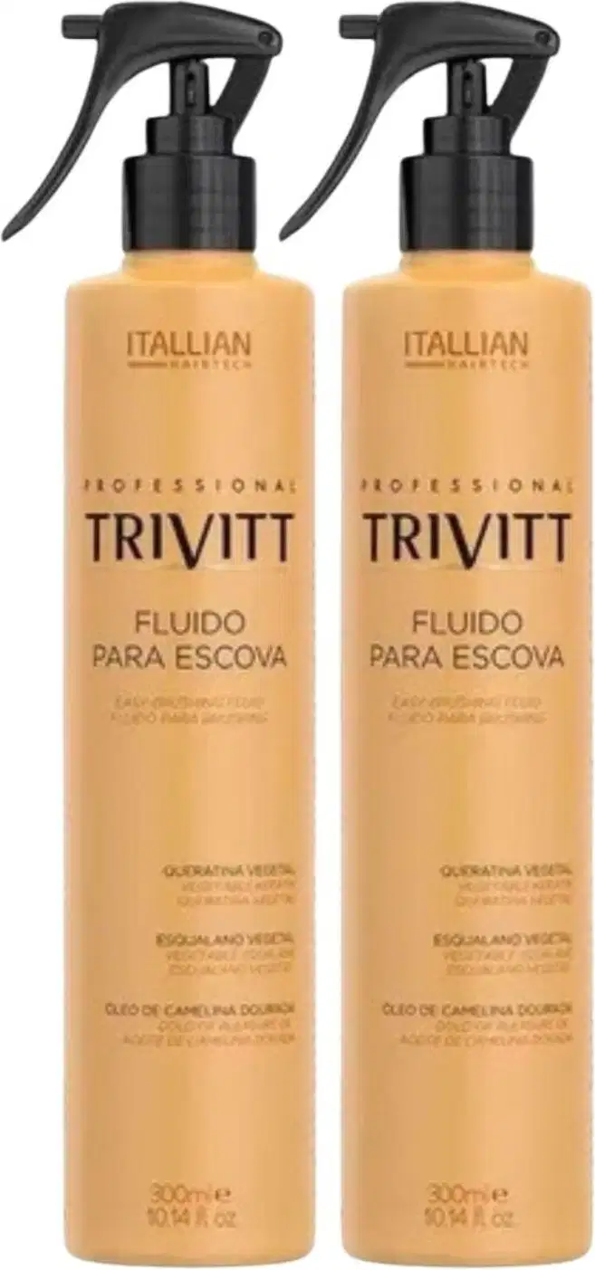 Dois frascos de protetor térmico da linha Professional Trivitt de Itallian Hairtech, ambos com 300ml cada.