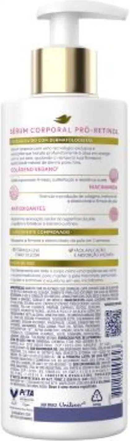 A imagem mostra o verso do produto com informações sobre modo de uso e ingredientes.