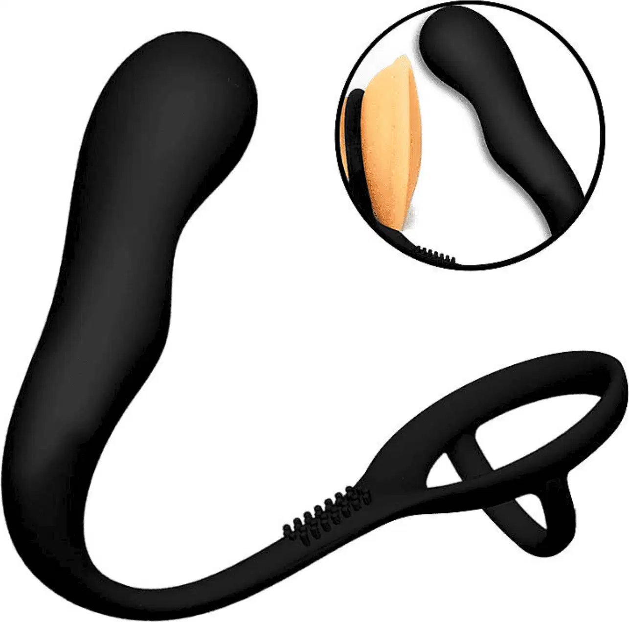 Estimulador de Próstata com Anel Peniano Duplo Sexy Import Preto, 1 produto.