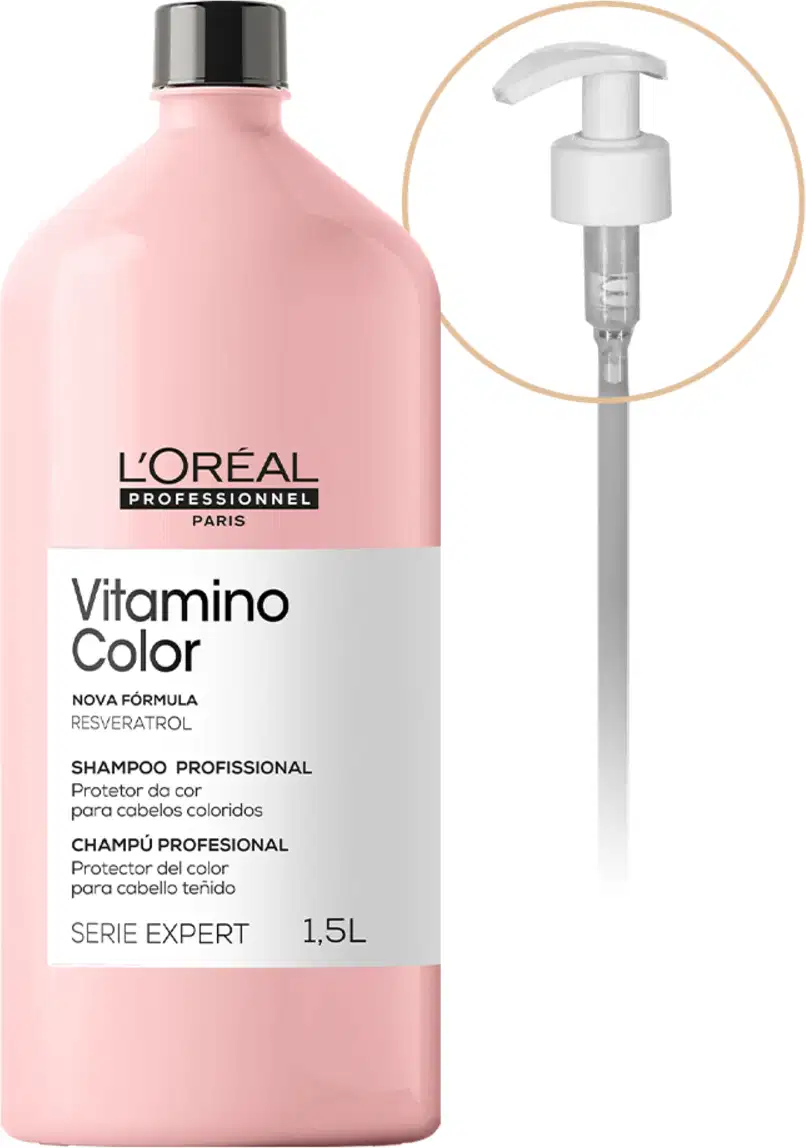 Kit L'Oréal Professionnel Serie Expert Vitamino Color Resveratrol + Pump, 2 produtos.