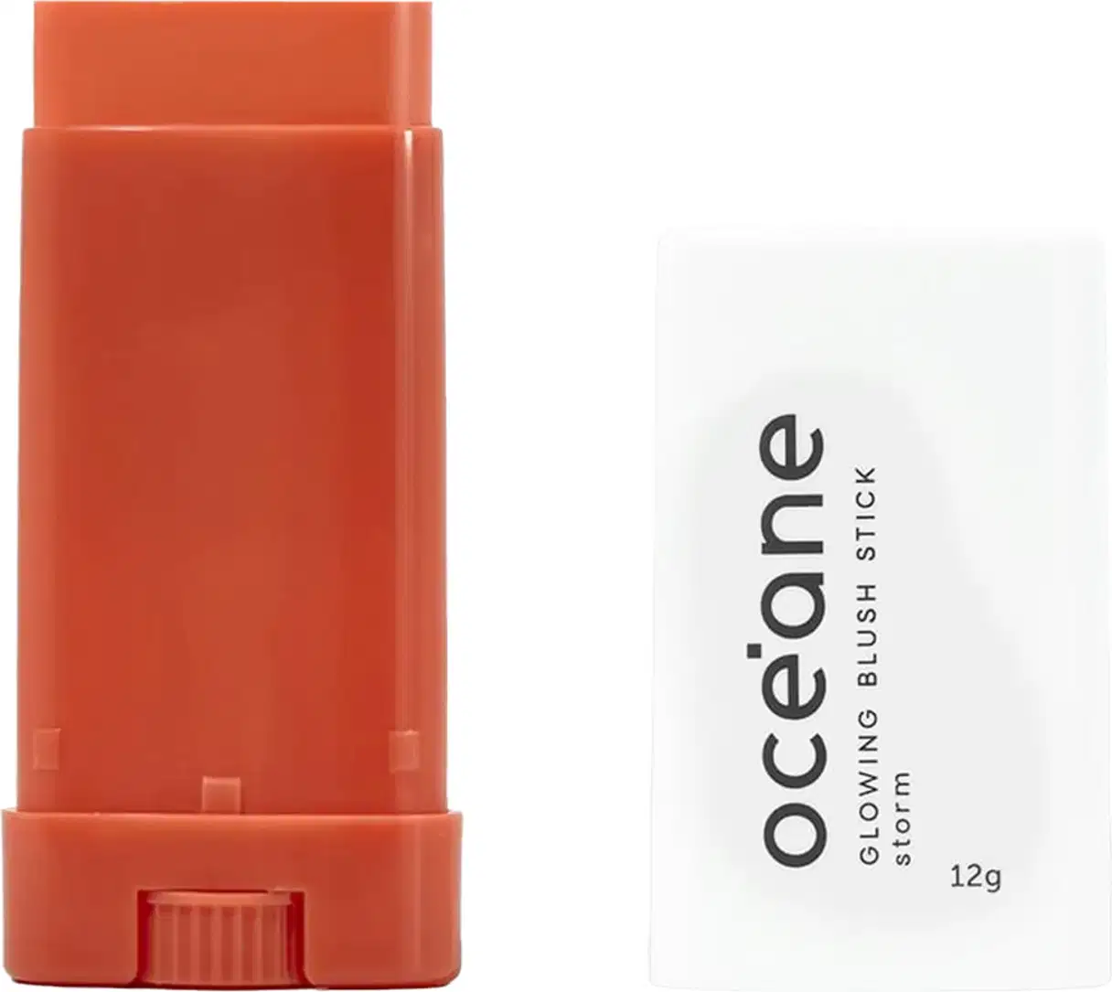 Blush em Bastão da marca Océane. Cor Storm Laranja.