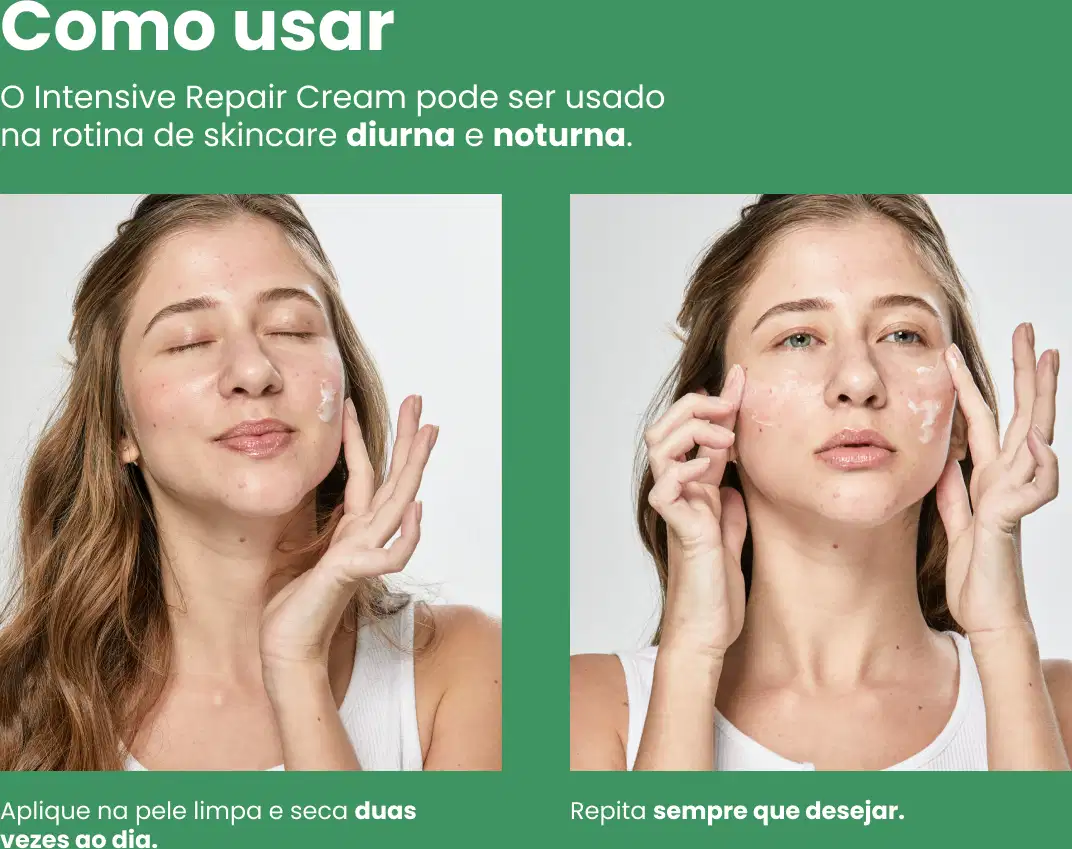 A imagem ensina como usar na pele.