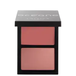 Paleta Océane contendo dois compartimentos de blush em tons de rosa, apresentando uma paleta compacta e elegante de maquiagem.