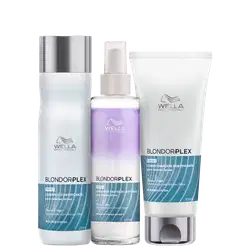 Kit Wella Professionals BlondorPlex com shampoo 250ml, condicionador 200ml e leave-in 145ml