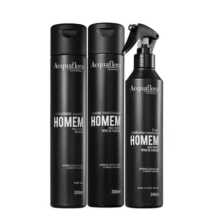 Imagem do produto Acquaflora Homem Normais Leave-In Kit (3 Produtos)