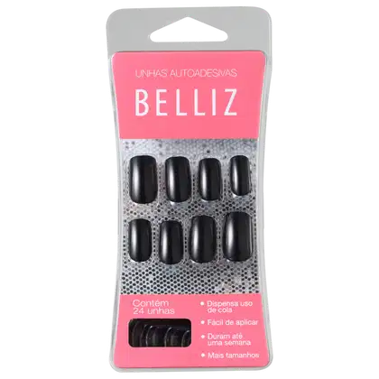 Imagem do produto Belliz Autoadesivas Black - Unhas Postiças (24 unidades)
