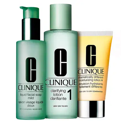 Imagem do produto Kit Clinique Sistema 3 Passos Pele 1 Seca ou Muito Seca (3 produtos)
