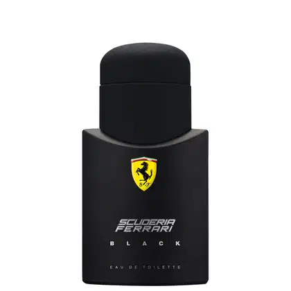 A imagem mostra o Perfume Importado Masculino Ferrari Black da marca Ferrari.