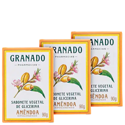 Imagem do produto Kit Granado Vegetal de Glicerina Amêndoas (3 Unidades)
