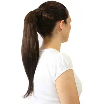 Imagem do produto Hairdo Chocolate Com Mechas Cobre - Aplique Rabo de Cavalo Liso 46cm