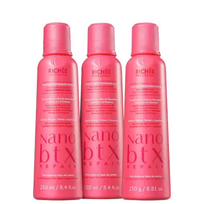 Imagem do produto Kit Richée Professional Nanobtx Repair Tratamento Diário (3 Produtos)
