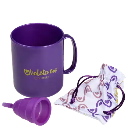 Imagem do produto Kit Violeta Cup Violeta Tipo A (+30 anos ou com filhos) - Coletor Menstrual + Higienizador de Coletor