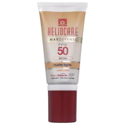 Imagem do produto Melora Heliocare Max Defense Gel Creme Color Nude Light FPS 50 - Protetor Solar com Cor 50g
