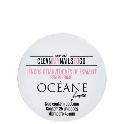 Imagem do produto Océane Clean My Nails To Go Sem Perfume - Lenço Removedor de Esmalte (25 unidades)