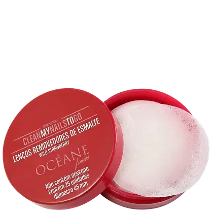 Imagem do produto Océane Clean My Nails To Go Wild Strawberry - Lenço Removedor de Esmalte (25 unidades)