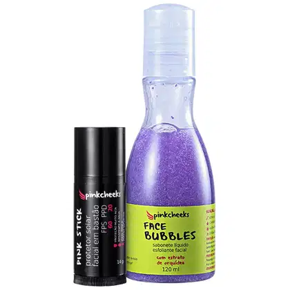 Imagem do produto Kit Pink Cheeks Pink Stick Face Bubbles Stick Pele Protegida (2 produtos)