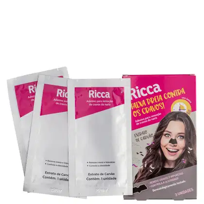 Imagem do produto Ricca Faixa Preta Contra os Cravos - Adesivo Removedor de Cravos (3 Unidades)