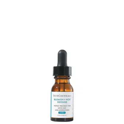 A imagem mostra o Sérum Antiacne Blemish + Age Defense da marca SkinCeuticals.