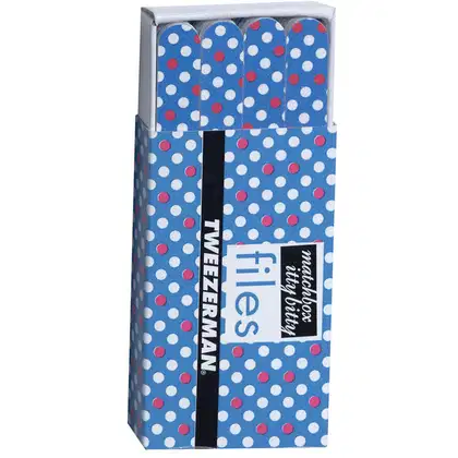 Imagem do produto Tweezerman Matchbox Files Hot for Dots Azul - Mini Lixas de Unhas