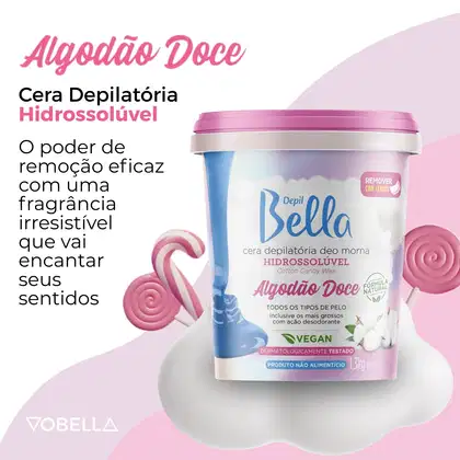 Imagem do produto Cera Depilação Hidrossolúvel Algodão Doce Depil Bella 1,3kg