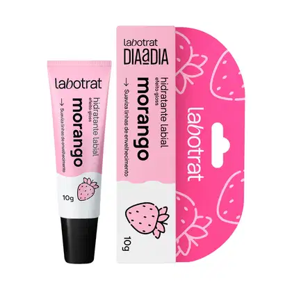 Imagem do produto Hidratante Labial Morango Efeito Gloss Suaviza Labotrat 10g