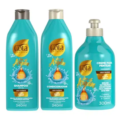 Imagem do produto Kit Gota Óleo de Argan Uso Diário Shampoo + Cond + Creme