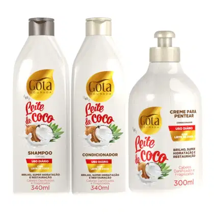 Imagem do produto Kit Gota Leite de Coco Uso Diario Shampoo + Cond + Creme