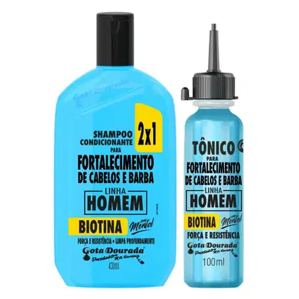 Imagem do produto Kit Gota Fortalecimento Homem Shampoo 2x1 e Tônico Capilar