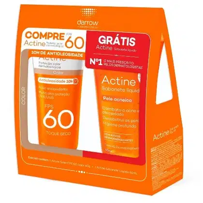Imagem do produto Kit Protetor Solar Actine FPS 60 Color 40g + Sabonete Líquido 60ml