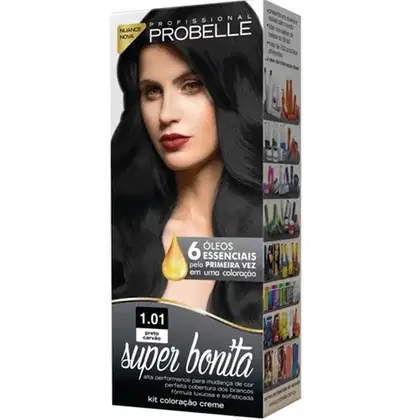 Imagem do produto TINTURA PROBELLE BURGUESINHA SEM AMONIA 1.01 PRETO CARVÃO