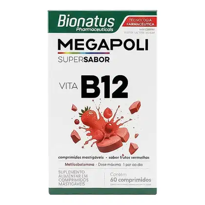 Imagem do produto MEGAPOLI B12 FRUTAS VERMELHAS 60 CPR MASTIGAVEIS