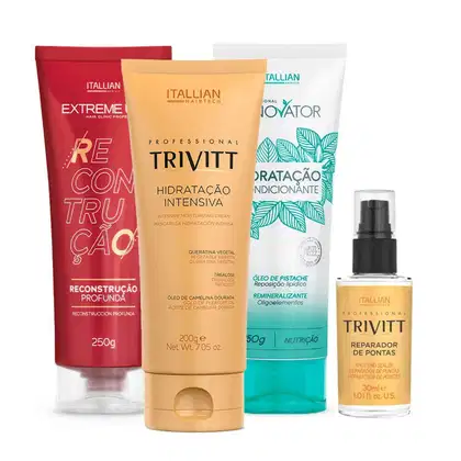 Imagem do produto Cronograma Capilar Trivitt com Reparador de Pontas | Nutrição, Hidratação, Reconstrução (4 itens)